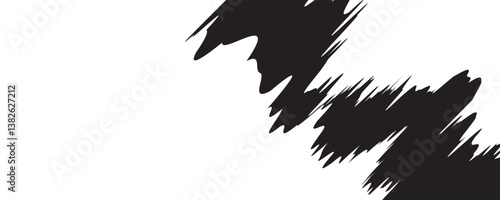 Abstract black and white background with spikes and zigzag line pattern art