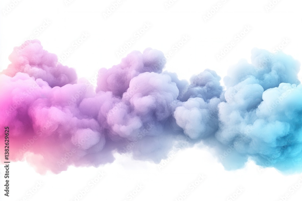 Fototapeta premium Isolated pink fog with shades of blue, teal, purple, and aqua creating a dramatic effect