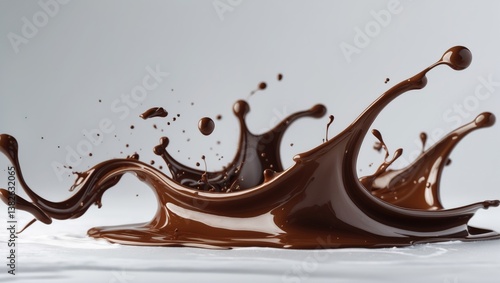 Abstract Chocolate Splash on Light Background
