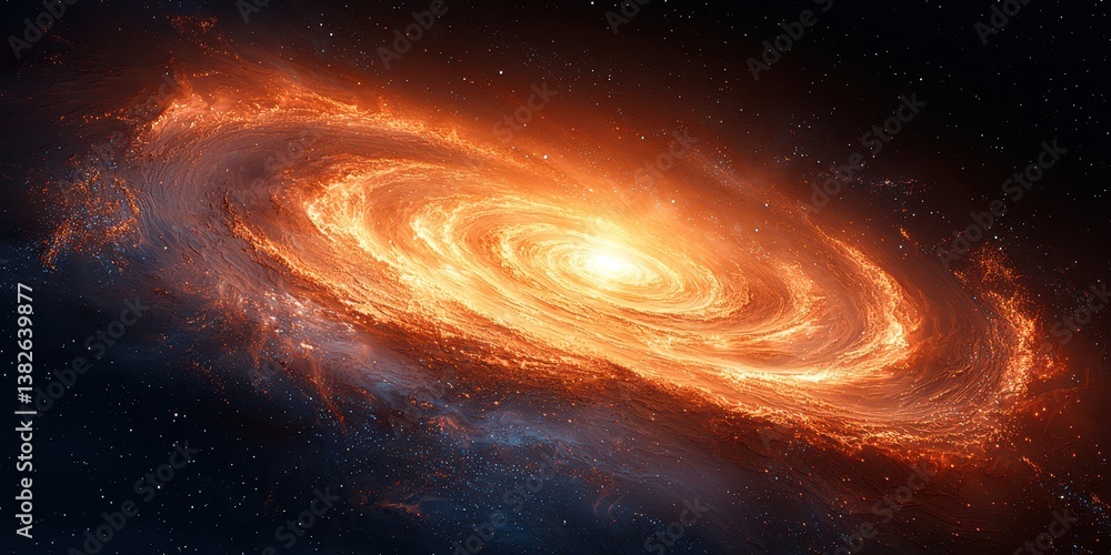 Fototapeta premium Cosmic explosion spiral galaxy in deep space digital art outer space stunning viewpoint astronomy concept