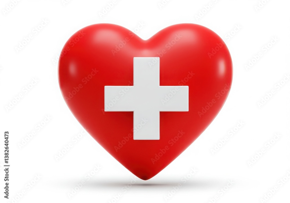 Obraz premium Red heart isolated on white background 