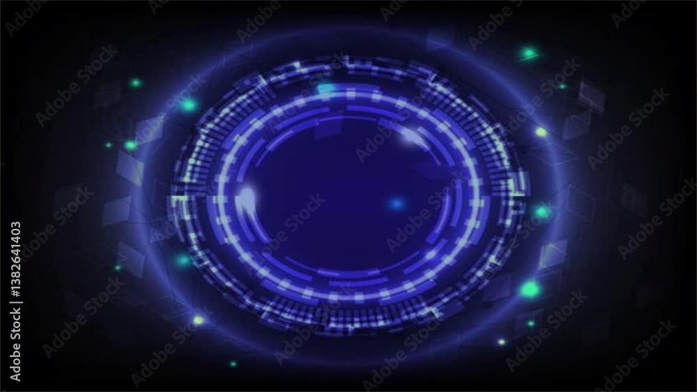 Abstract blue background with futuristic technology circles, illustrating a digital space and communication concept Abstract blue background with futuristic technology circles, illustrating a digital space and communication concept