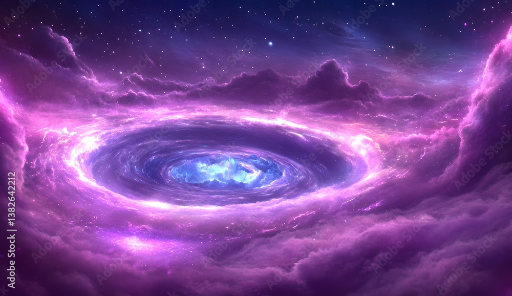 Obraz premium Cosmic vortex in swirling nebula