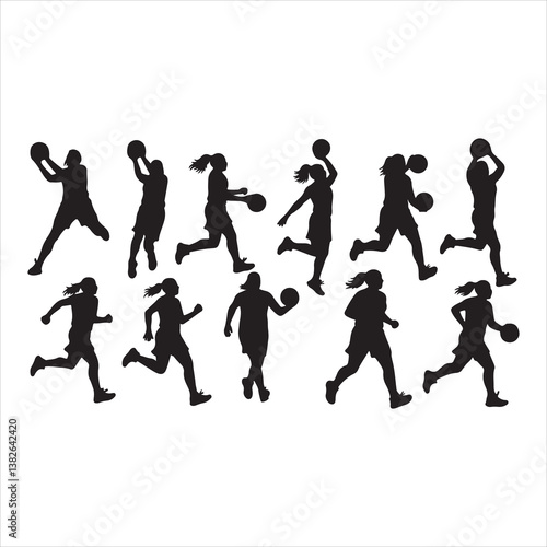 Wallpaper Mural Female Basketball Player Silhouette in Action bundle Torontodigital.ca