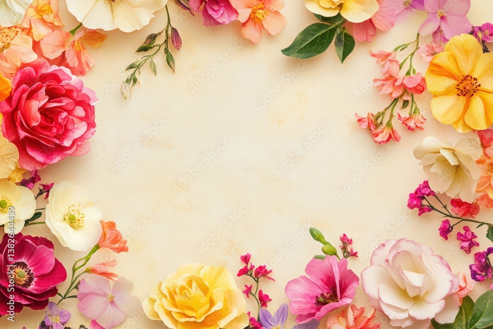 Fototapeta premium watercolor floral happy mother’s day background with pastel colors