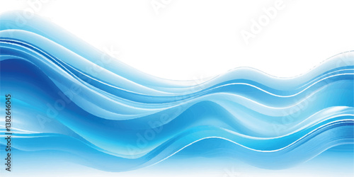 Versatile Blue and White water ocean Abstract Curve Background with a Trendy Gradient Wave Effect, Perfect for Posters, Digital Media, and Branding
