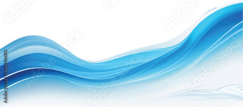 Creative Abstract Blue and White water ocean Motion Background with a Soft Gradient Curve and Text Space for Business and Marketing Graphics
