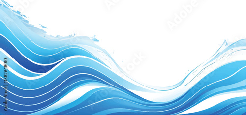 Minimalist Blue and White water ocean Abstract Wave Design with a Soft Gradient Curve, Perfect for Corporate Flyers, Presentations, and Websites
