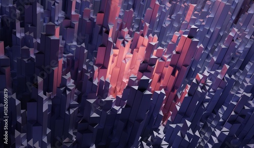 Abstract triangle background, technology background, bright colors, 3D illustration