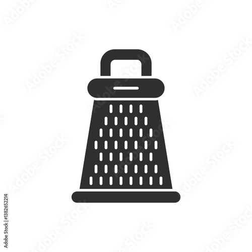 Grater icon in flat style. Cookery vector illustration on isolated background. Kitchen utensils sign business concept.
