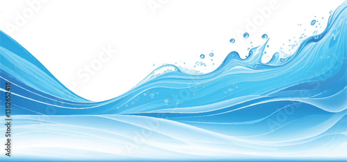 Abstract Blue and White water ocean Curve Background Template with a Modern Light Blue Gradient Design, Perfect for Posters, Brochures, Websites, and Flyers
