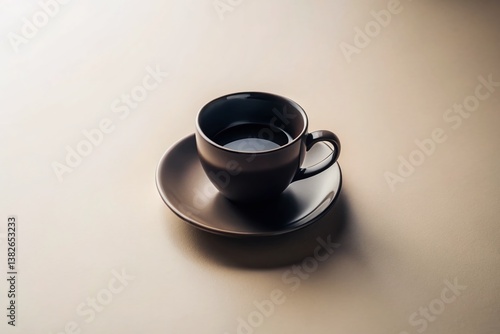 Elegant Black Cup: Minimalist Studio Product Photography for Modern Living