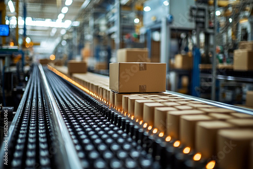 Wallpaper Mural conveyor belt in factory. Generative AI Torontodigital.ca