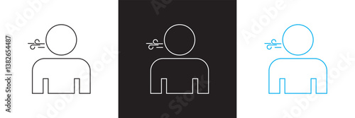 Breath  icon. Vector  for websites, mobile interfaces, presentations,  banner, visual branding etc. Vector illustration. isolated on white and black background. EPS 10
