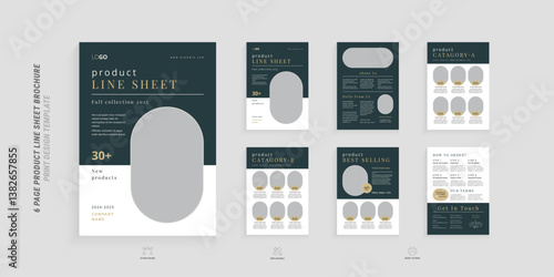 Luxury product catalog line sheet design layout template 