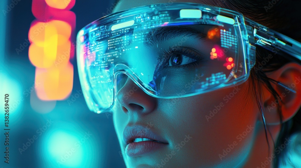Futuristic Woman Exploring Augmented Reality Futuristic Woman Exploring Augmented Reality