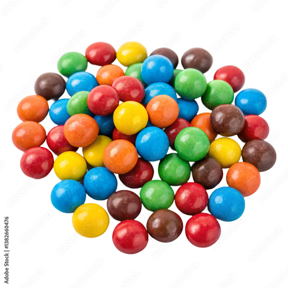 Pile of colorful chocolate candies isolated on transparent background Pile of colorful chocolate candies isolated on transparent background