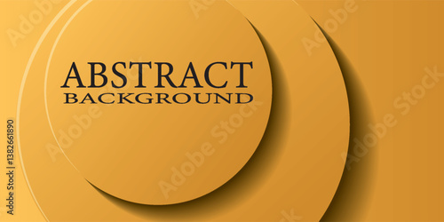 yellow abstract background. Dynamic shapes with 3d circle yellow papercut layer
