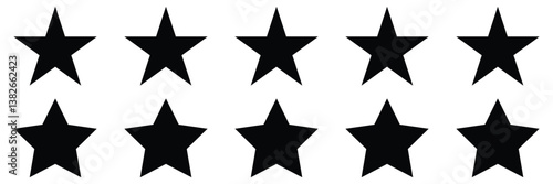 Ten stars black and golden customer product rating review flat icon for apps and websites  of vector illustration
