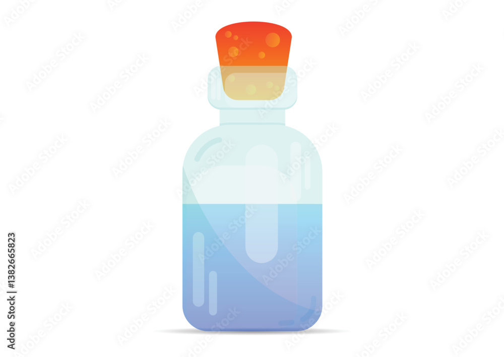 Flat design of potion bottles isolated on white background Flat design of potion bottles isolated on white background
