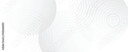 abstract white background with glowing gray lines circles