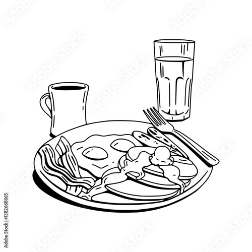 flat vector breakfast for morning meal