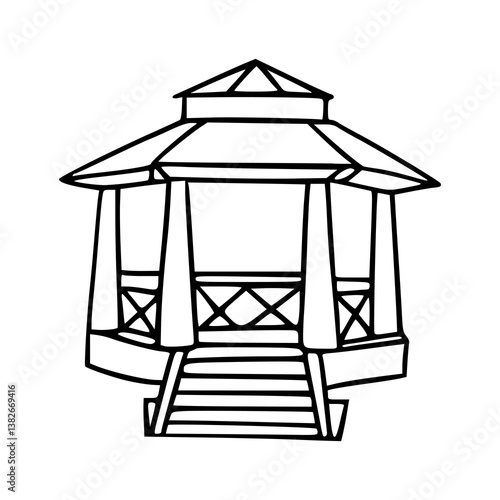 gazebo vector for garden design