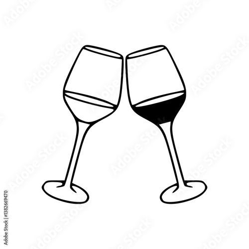 wine glasses vector for celebration design