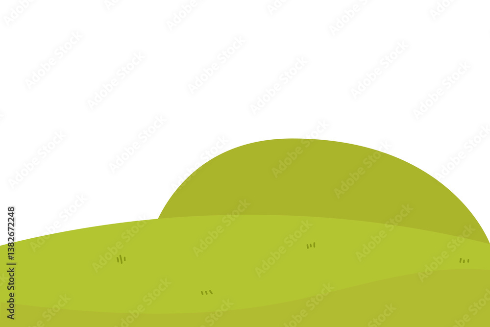 Fototapeta premium green hill landscape isolated on white background.element stock nature
