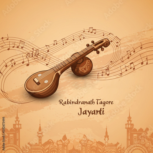 Ektara with Musical Swirls ...