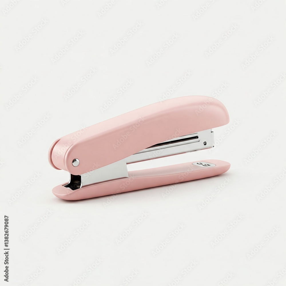 stapler on white background pink stapler on white background pink