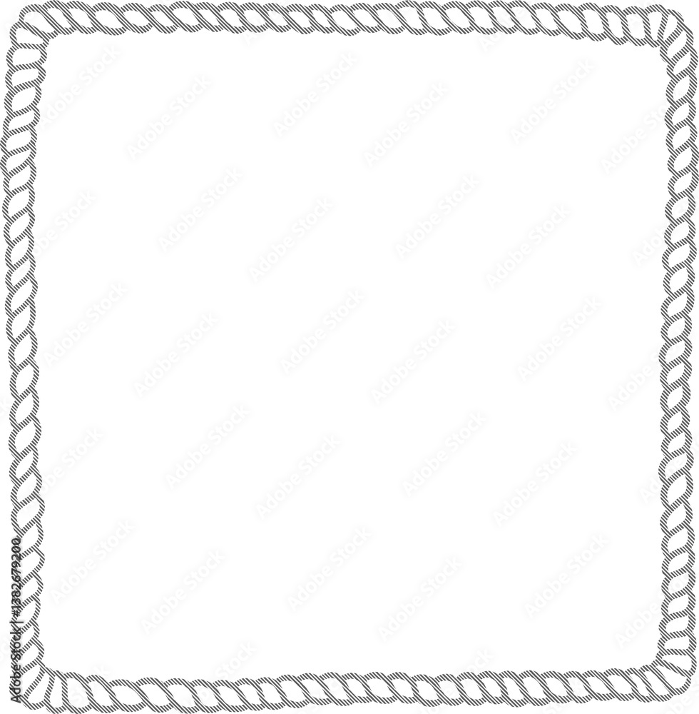 Fototapeta premium グレーの四角いロープフレーム
