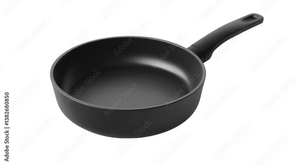 A close up studio shot of a black frying pan with a black handle on a black background in soft lighting A close up studio shot of a black frying pan with a black handle on a black background in soft lighting