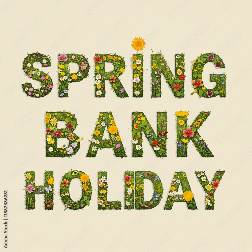 Nature Inspired Typography for Spring Bank Holiday Greeting