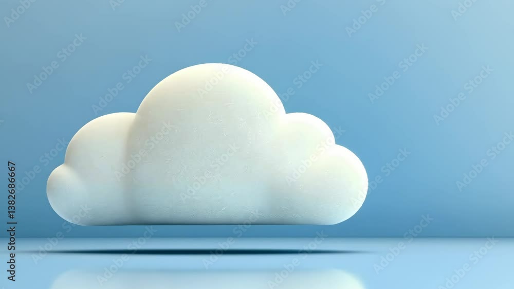 Soft white cloud floating against a blue background with smooth edges creating a calm atmosphere Soft white cloud floating against a blue background with smooth edges creating a calm atmosphere