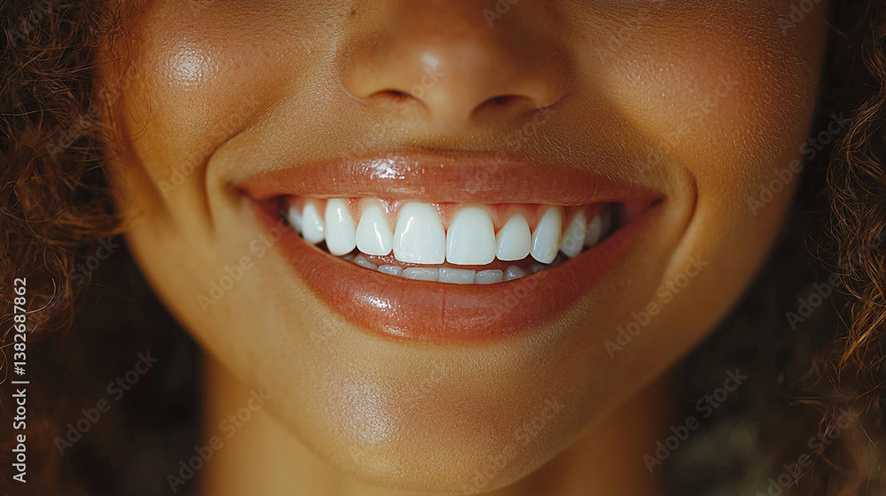 Obraz premium close up of a young woman smiling. Generative AI