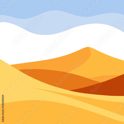 A vast desert with wind-shaped dunes