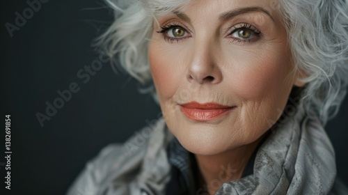 portrait woman beauty beautiful female senior face model skin elderly fashion girl hair healthy eye care clean adult studio attractive cosmetic mature middle aged 