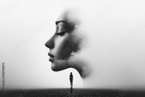 Depiction of the mind as a prison in an abstract and dreamlike state
