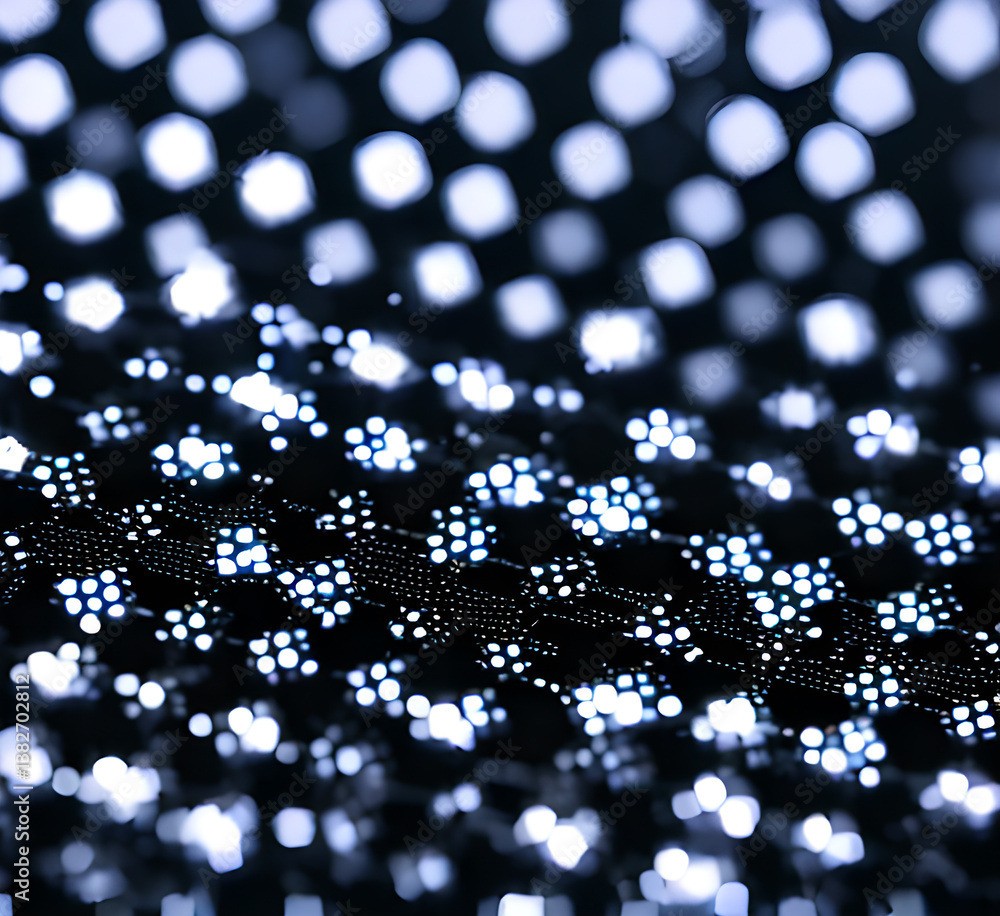 Fototapeta premium A dark background with a blue abstract design of connected lines and dots, representing technological networks and the importance of connectivity,generative ai