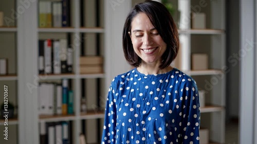 The Smiling Woman in Blue