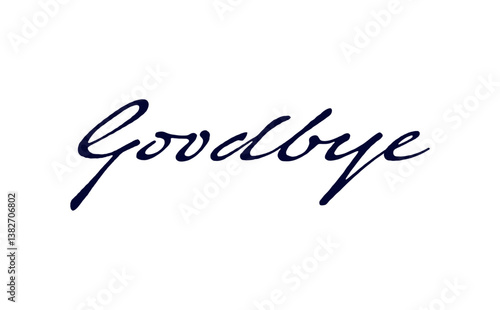 Goodbye（さよなら）のシンプルなレタリング（カリグラフィー）
