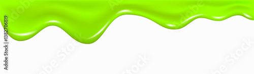 Green dripping slime texture, flowing paint, splash of juice.