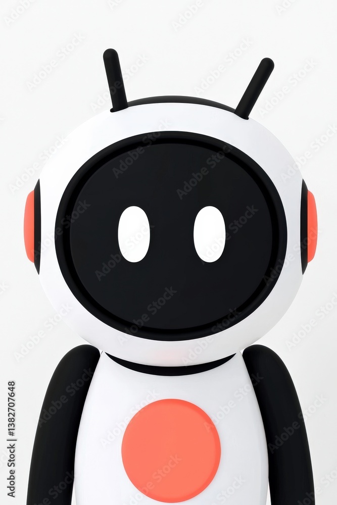 Fototapeta premium A robotic pet displaying an error notification,Technical Difficulties