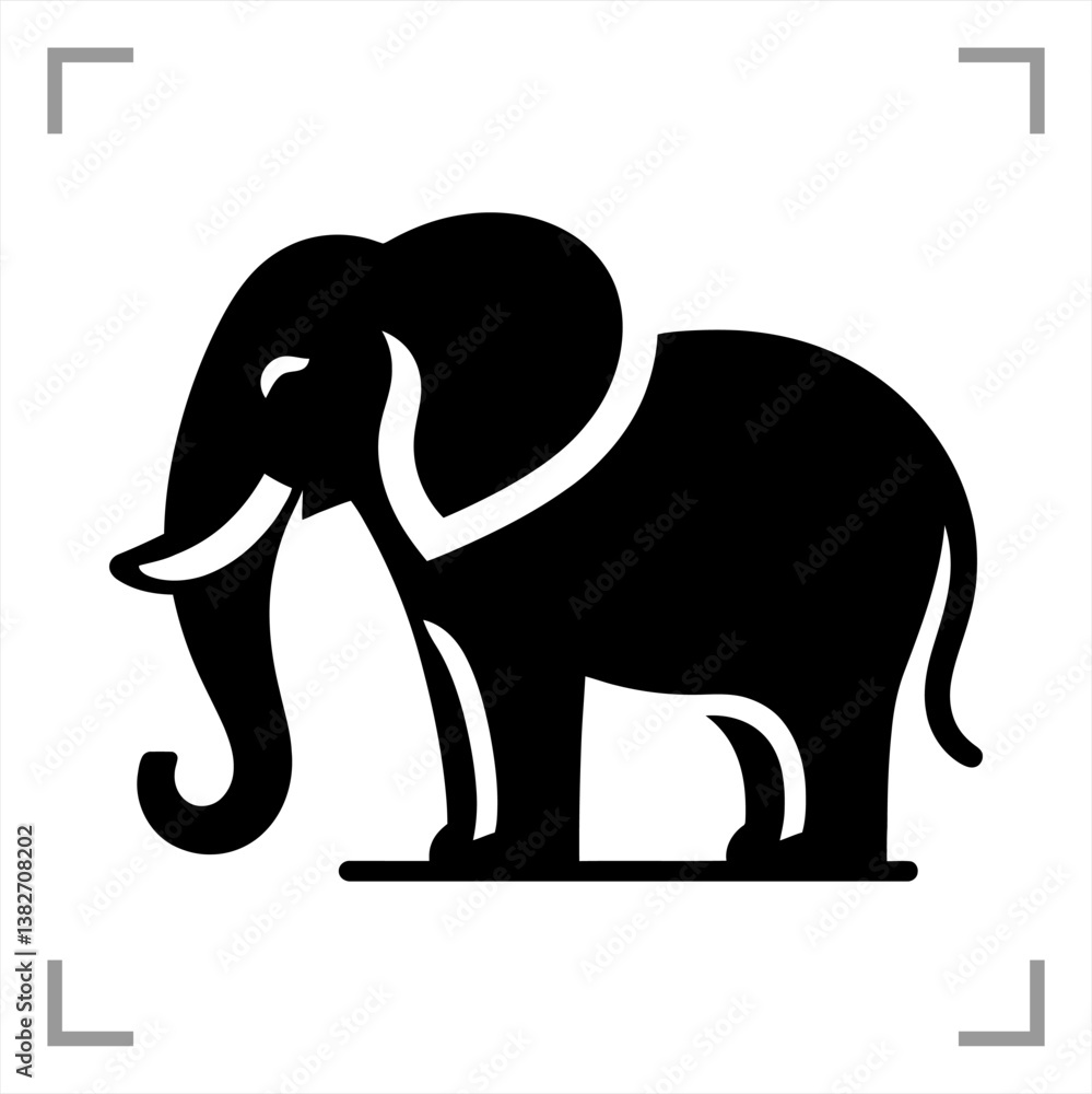 Fototapeta premium Elephant Symbol Icon Animal P...