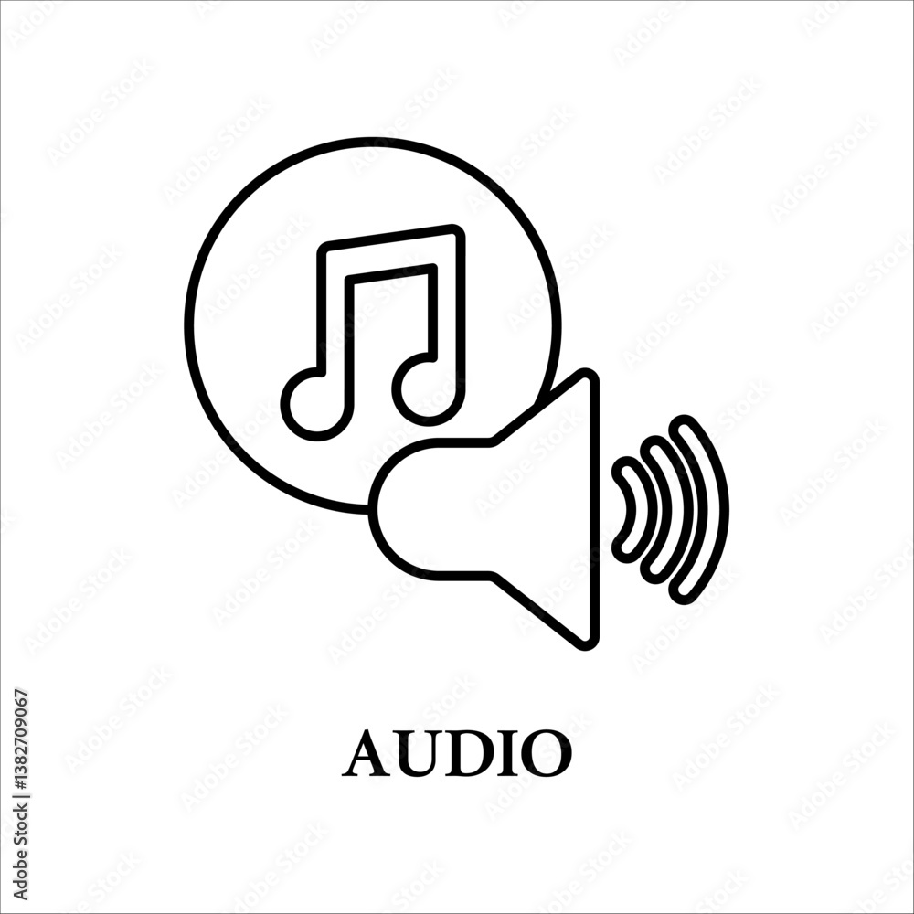 Icon a audio, isolated against a clean background. Icon a audio, isolated against a clean background.