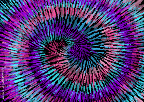 Retro styled hand painted tie dye background design 