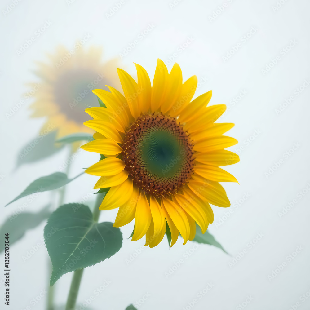 Obraz premium sunflower on a blue background