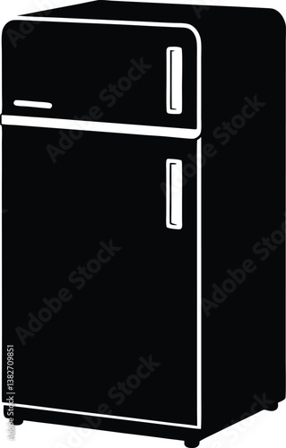 refrigerator black and white silhouette vector design
