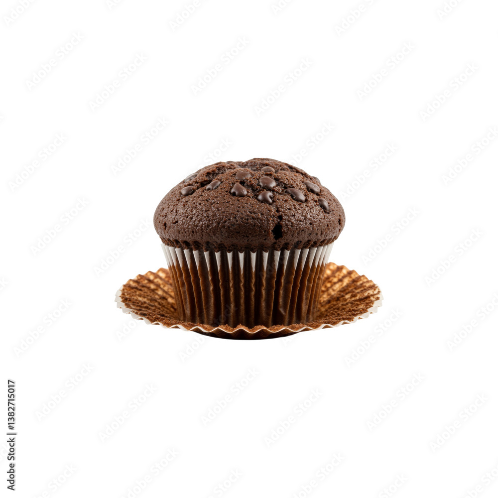 Delicious Chocolate Cupcake with Frosting – Isolated on Transparent Background Delicious Chocolate Cupcake with Frosting – Isolated on Transparent Background